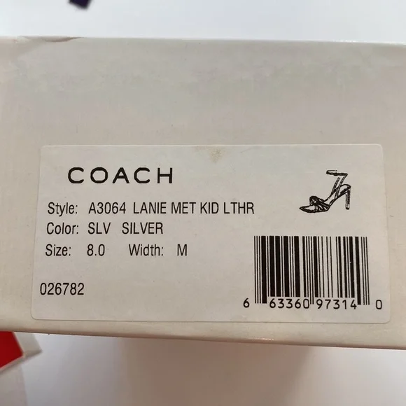 COACH Silver Strap stacked Heel Sandals - Picture 10 of 10